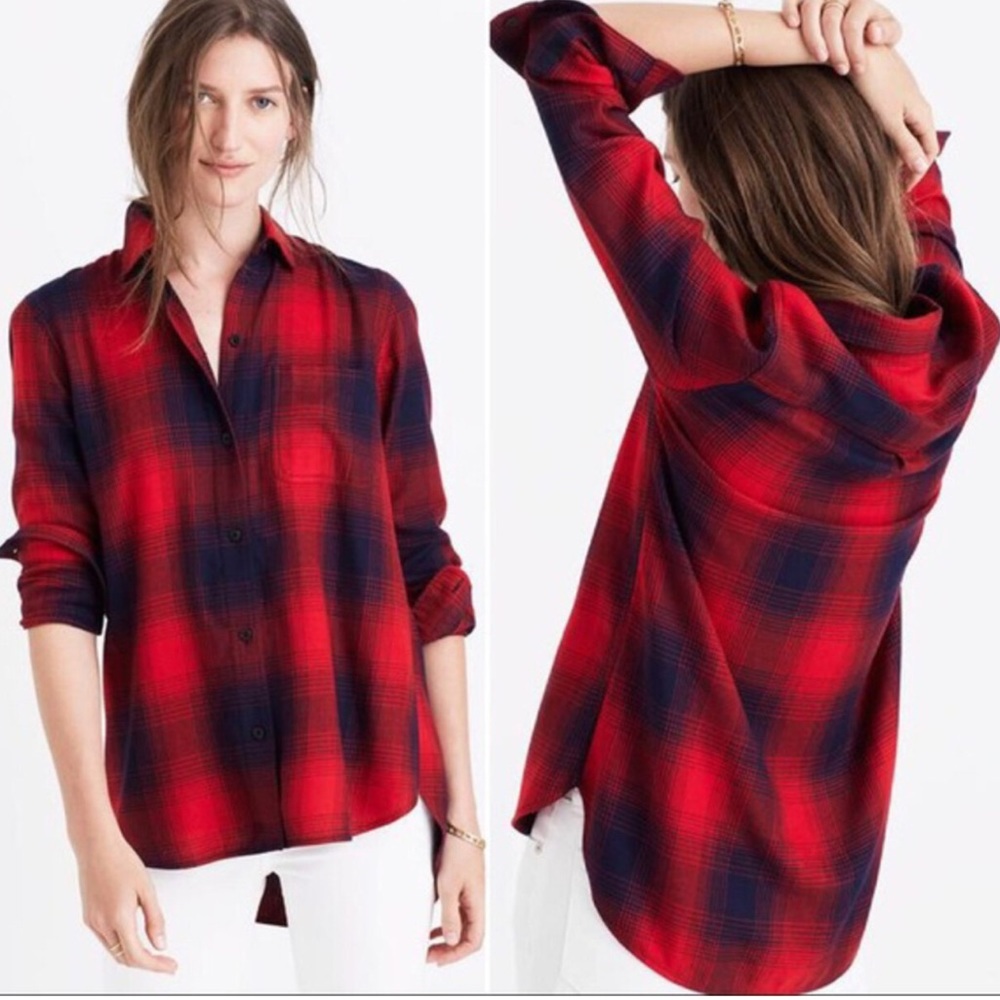 Madewell Classic Flannel Plaid Shirt Size XS
